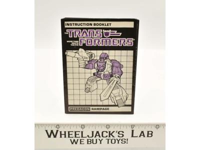 Rampage Action Figure Vintage Instruction Manual 1986 Hasbro G1 Transformers