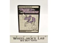 Rampage Action Figure Vintage Instruction Manual 1986 Hasbro G1 Transformers