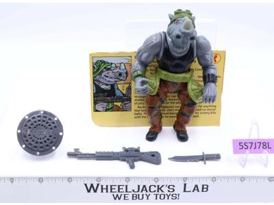 Rocksteady HARD HEAD 100% Complete Teenage Mutant Ninja Turtles 1988 Playmates