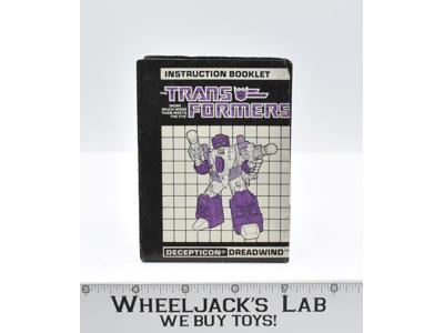 Dreadwind Action Figure Instruction Manual Booklet 1987 Hasbro G1 Transformers