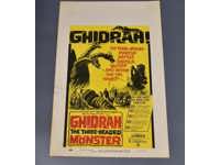 "Ghidrah" Ghidorah the 3 Headed Monster 1964 Sci-fi/Horror Movie Poster 14x22