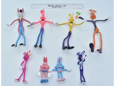 Lot of 8 Bendable/Posable Rabbits Bend Ems Bendies Figures