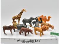 Lot of 9 Articulated Zoo Animals Unknown Brand Made in Hong Kong 4" Figures
