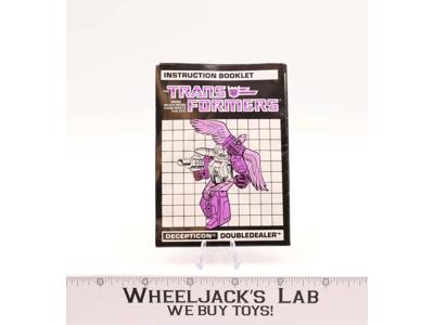 Doubledealer Vintage Instruction Manual Booklet 1988 G1 Transformers