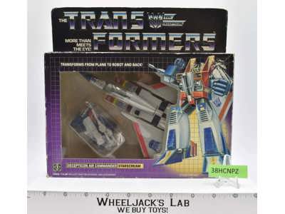 Starscream NICE FIGURE 100% Complete w Box 1985 G1 Transformers Hasbro Figure