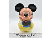 Mickey Mouse Baby Toy Roly Poly W/Jingle Chimes 1984 Walt Disney