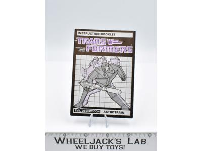 Astrotrain Instructions Manual Booklet 1985 Hasbro G1 Transformers Vintage