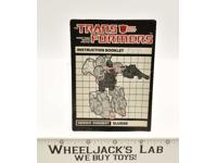 Sludge Instructions Manual Booklet 1985 Hasbro G1 Transformers Vintage Figure
