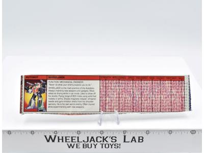 Wheeljack Action Figure Tech Spec 1985 Vintage Hasbro G1 Transformers