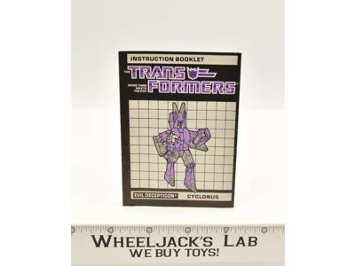 Cyclonus Action Figure Vintage Instruction Manual Booklet 1986 G1 Transformers