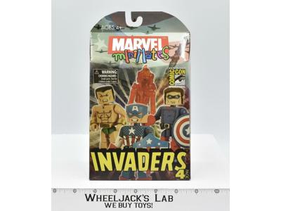 Capt. America Bucky Human Torch Sub-Mariner Mini Mates Marvel Hasbro 2008 MISB