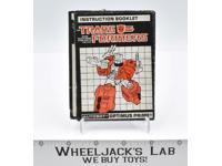 Optimus Prime Powermaster Instruction Manual Booklet 1988 Hasbro G1 Transformers