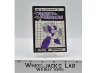 Snaptrap Action Figure Instruction Booklet Manual 1988 Vintage G1 Transformers