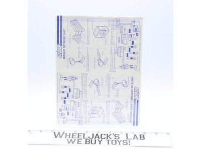 Missile Defense Unit 1984 ORIGINAL Instructions / Blueprints G.I. Joe Hasbro