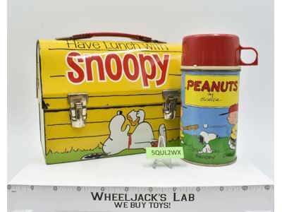 Snoopy The Peanuts Dome Metal Lunchbox W/Thermos 1968 United Feature Syndicate
