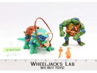 Cave Turtle Leo W/Dingy Dino 100% Complete Teenage Mutant Ninja Turtle 1992