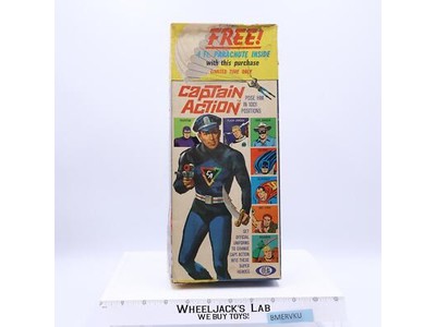 Captain Action Free Parachute Version  W/Box 1966 Vintage Action Figure