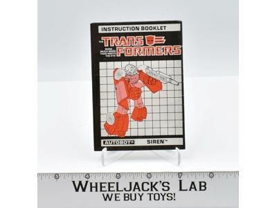 Siren Action Figure Instruction Booklet Manual 1988 Vintage G1 Transformers