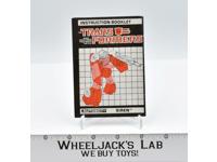 Siren Action Figure Instruction Booklet Manual 1988 Vintage G1 Transformers
