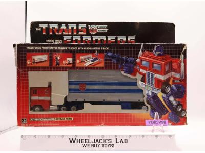 Optimus Prime LIGHT BLUE 100% Complete W/Box 1984 Vintage G1 Transformers