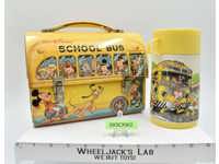 Disney's School Bus Metal Lunchbox W/Thermos 1960's King-Seeley Thermos Co