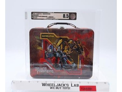 Optimus Prime Bumblebee Lunch Box AFA GRADED 8.5 Transformers 2011 Tin Box Co.