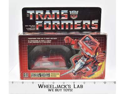 Ironhide NEAR MINT FIGURE W Canadian Box Complete 1984 Hasbro G1 Transformers