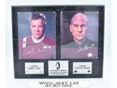 Captain Kirk & Captain Picard Star Trek  Shatner Stewart AUTOGRAPHED Plaque