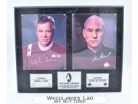 Captain Kirk & Captain Picard Star Trek  Shatner Stewart AUTOGRAPHED Plaque