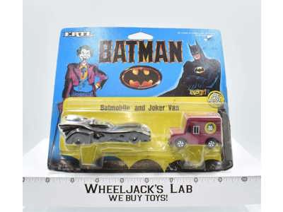 Batman MOSC NEW Diecast Metal ERTL 1989 Batmobile, Joker Van Set
