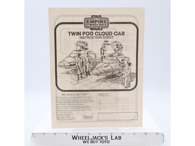 Twin Pod Cloud Car Instructions Manual ORIGINAL1980 Star Wars Kenner