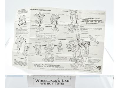 Abominus Terrorcons Instruction Sheet Manual 1987 Hasbro G1 Transformers
