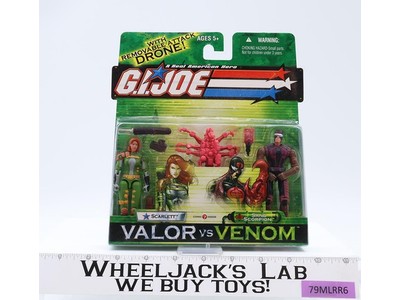 Scarlett vs Sand Scorpion GI Joe Valor vs Venom 2003 Hasbro NEW MOSC SEALED
