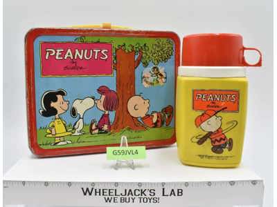 The Peanuts the Dr. is In Metal Lunchbox W/Thermos 1959 King-Seeley Thermos Co.