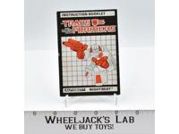 Nightbeat Action Figure Instruction Manual Booklet 1987 Hasbro G1 Transformers