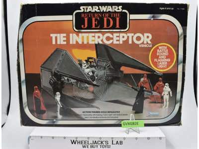 Imperial Tie Interceptor 100% Complete Star Wars ROTJ 1983 Kenner Vehicle
