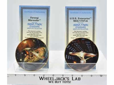 U.S.S. Enterprise NCC & Ferengi Marauder Mini Plates Star Trek 1997 Hamilton