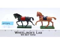 Lot of 2 Horses for Miniature Figurines 1970-80's Starlux 3"