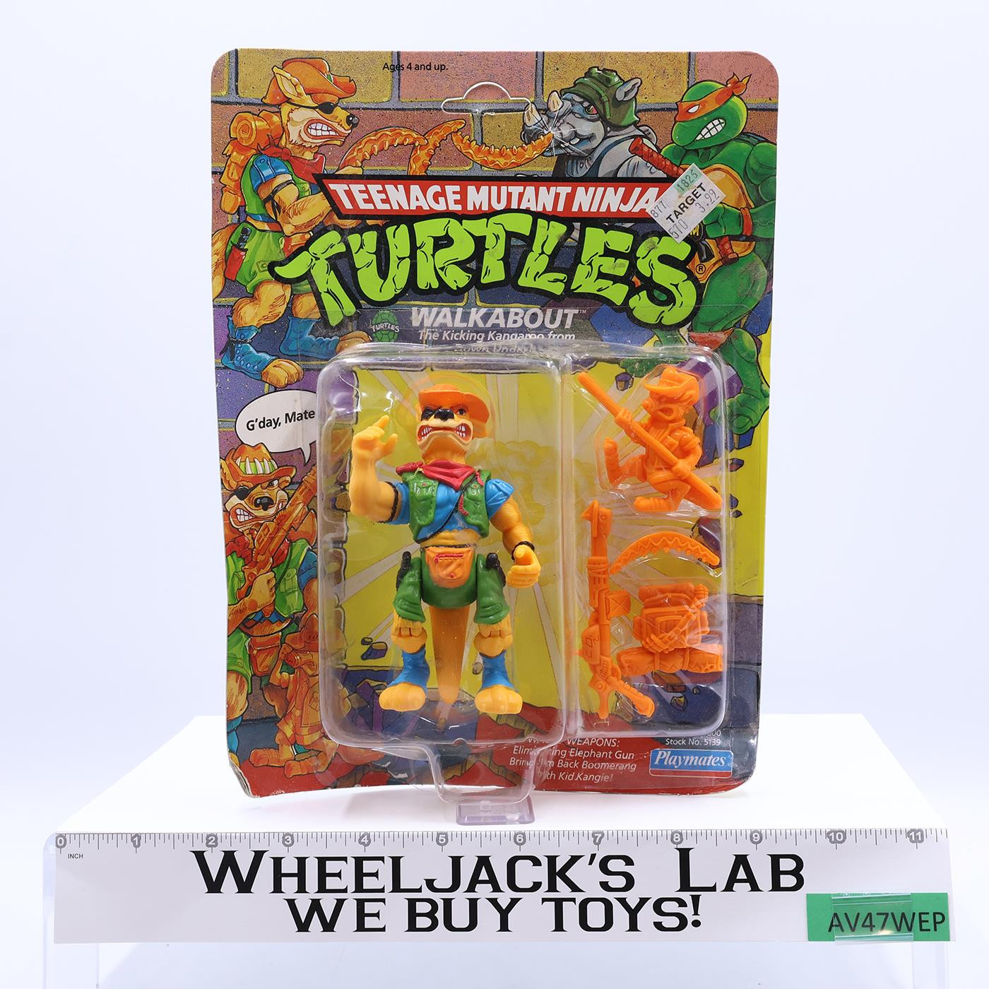 Walkabout Teenage Mutant Ninja Turtles TMNT 1991 Playmates MOSC UNPUNCHED NEW