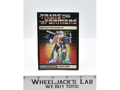 Wheeljack Instruction Manual Booklet 1985 Hasbro G1 Transformers Action Figure