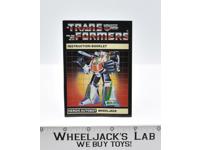 Wheeljack Instruction Manual Booklet 1985 Hasbro G1 Transformers Action Figure