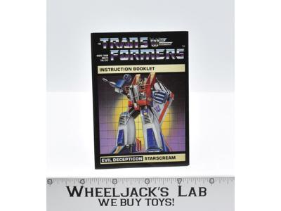 Starscream Action Figure Instruction Manual Booklet 1984 Hasbro G1 Transformers