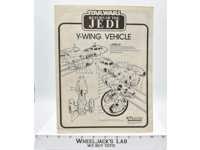 Y-Wing Instruction Booklet/Sheet ONLY Star Wars 1983 Kenner NO REPRO