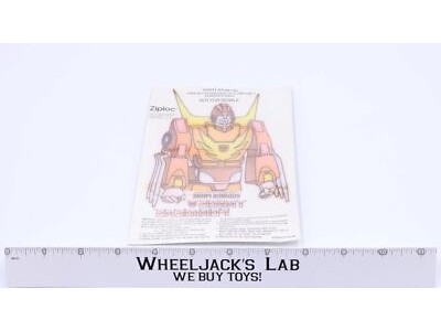 Iron-On Rodimus Prime Premium 1986 Ziplock G1 Transformers The Movie MOSC