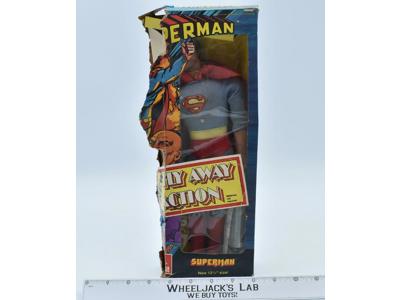 Superman Complete W/Box "Fly Away Action" 1977 Mego 12" Action Figure NEW PARTS