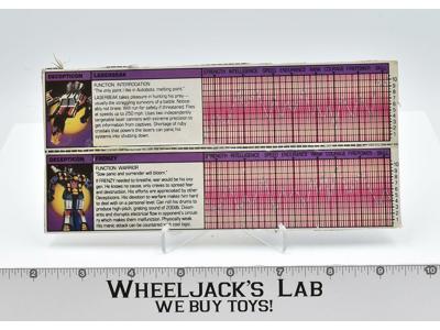 Laserbeak & Frenzy Action Figure Tech Spec 1984 Vintage Hasbro G1 Transformers