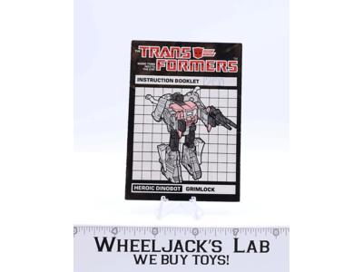 Grimlock Instruction Manual Booklet 1985 Hasbro G1 Transformers