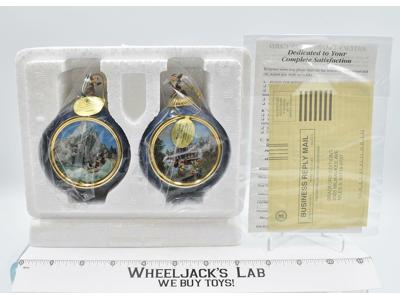 Mark Twain Riverboat & Matterhorn Bradford Exchange Heirloom Porcelain Ornaments