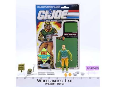 Capt. Grid-Iron V1 100% Complete W/Cardback 1990 GI Joe Vintage Hasbro Figure