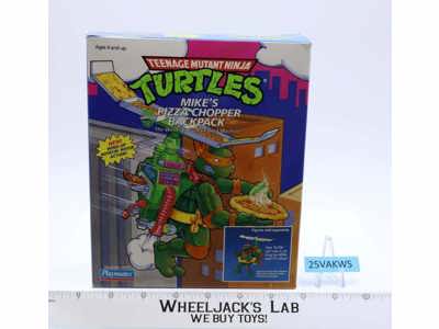 Mike's Pizza Chopper Backpack 100% Complete TMNT 1991 Playmates Figure Vehicle